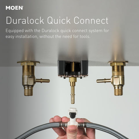 Duralock quick connect system under sink for Genta Chrome Adjustable Widespread Two Handle Bathroom Faucet With Valve Included