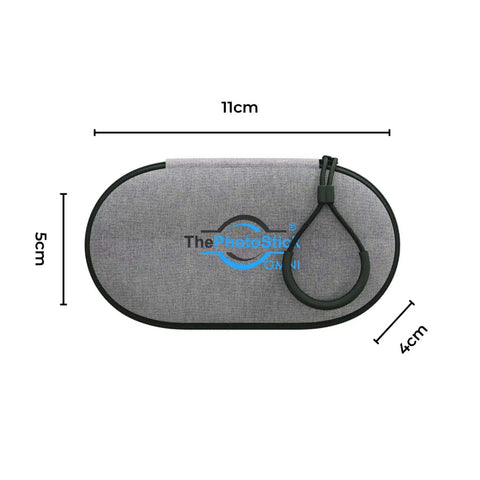 Badass Nylon Storage Case For Portable Usb Drives Waterproof Shockproof Travel Pouch with dimensions shown on a grey pouch.