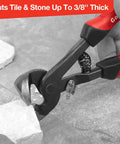 Goldblatt 2-piece tile nippers set: glass mosaic nipper and ceramic tile nipper, red-and-black soft-grip handles