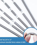12 Pack Heavy Duty Extension Springs With Hook Ends, 0.035 Inch Wire, 0.25 Inch Outer Diameter, 1.5 Inch Long, 304 Stainless Steel