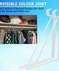 Heavy Duty Closet Shelf Rod Brackets 4 Pack 11X11 Inch White Steel Wall Mounts support clothes in organized closet.