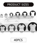 400 Piece Car E Clips Kit With Alloy Steel Retaining Rings External Snap Rings In 10 Sizes M1.5 to M10 for Auto Repair