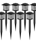 8 Pack LED Solar Outdoor Lights Waterproof For Garden Pathway Driveway And Yard Auto On At Night With 8 To 10 Hours Of Bright Lighting