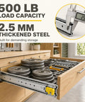 Beefy Heavy Duty Drawer Slides 500 Lb Capacity Full Extension Runners With Lock For Cabinets And Tool Chests Built From Tough Steel Smooth Quiet Glide Industrial Grade Ball Bearings, 2.5 mm steel drawer slide on open tool drawer