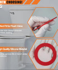 630-0030 Toilet Flush Valve Seal For 210 To 211 Toilets Upgrade Kit Stop Leaks Improve Flushing Efficiency Restore Quiet Operation Waterproof Seal To Prevent Water After Flush Easy Install red silicone ring