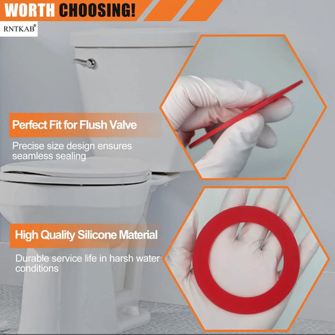630-0030 Toilet Flush Valve Seal For 210 To 211 Toilets Upgrade Kit Stop Leaks Improve Flushing Efficiency Restore Quiet Operation Waterproof Seal To Prevent Water After Flush Easy Install red silicone ring