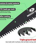 Close-up of Folding Saw 7 Inch Hand Saw With Pouch D6A M2 Bimetal Blade Pruning and Camping Saw for Tree Wood and Limb Cutting