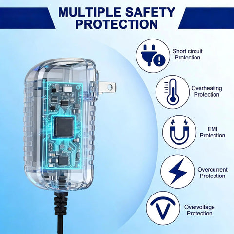 12V AC/DC Wall Charger Power Supply For Yaesu Standard Horizon Radios with safety features diagram