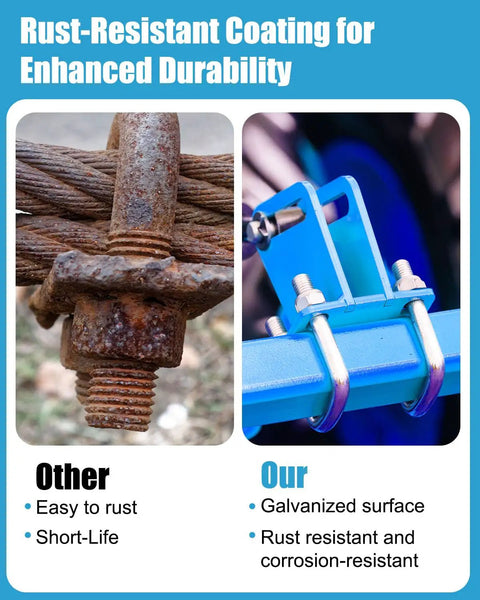 Comparison of rusted bolt vs galvanized Six Pack Square U Bolts Four Inch Wide Zinc Plated Three Eighths Inch By Four By Five Inch Carbon Steel