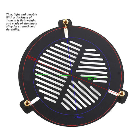 Precision Focusing Mask for Telescopes, Aluminum Alloy Pattern Focusing Aid for 84mm to 115mm Outer Diameter Tubes, front view