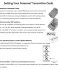 Instruction guide for setting Upgraded 318MHz Gate Opener Remote With 9 DIP Switches For Mighty Mule Systems.