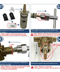 PLISPARK Universal 1222 Moen cartridge kit with removal tool and handle adapter; installation steps