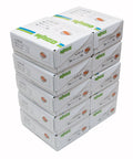 Stacked boxes of 100 WAGO 2 Conductor Compact Wiring Nuts, clear housing for quick copper termination, reliable electrical supplies.