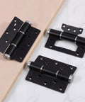 Automatic Soft Close Concealed Door Hinges Aluminum Alloy Durable Quiet Dampened Closing Device on wood background