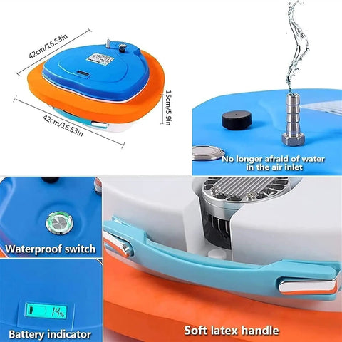 3 Hour Scuba Ventilator System With Mask Mount features waterproof switch, battery indicator, soft latex handle, compact design