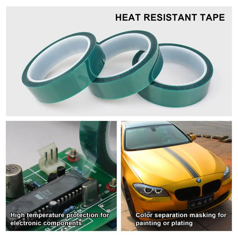 High Temp Masking Tape For Powder Coating And Painting, Heat Resistant 3 Rolls, Each 1 Inch By 108 Feet, Epoxy Release Tape