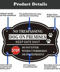 2 Pack No Trespassing And Dog On Premises Yard Signs, 10 By 7 Inch Rock Solid Aluminum Warning Plates, detailed features and specifications.