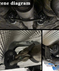 2 Pack Exhaust Hanger Rubber With 2 Holes Adjustable Insulator attached to vehicle exhaust pipes under chassis