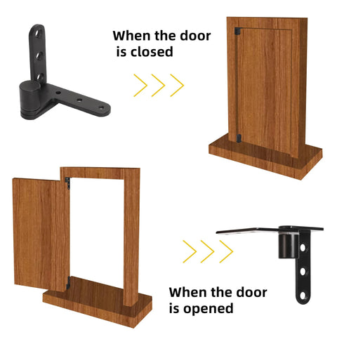 Heavy Duty Black 4 Pack Door Pivot Hinges 270 Degree Rotation Up To 176 Lbs 201 Stainless Steel For Wood Doors