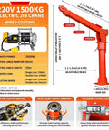 Heavy Duty Truck Mounted Bed Crane Built Damn Tough With Rock Solid Steel Frame, Wired Remote Control, And 3000W Electric Motor Moving Over 3300 Lbs Like A Champ with electric motor and adjustable boom.