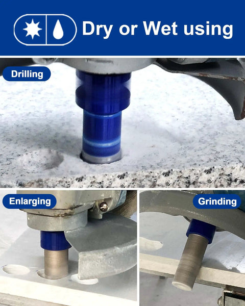 Diamond Core Drill Bit Set For Porcelain Tiles And Natural Stone Pro Grade Hole Saw Cutter Kit used for drilling stone
