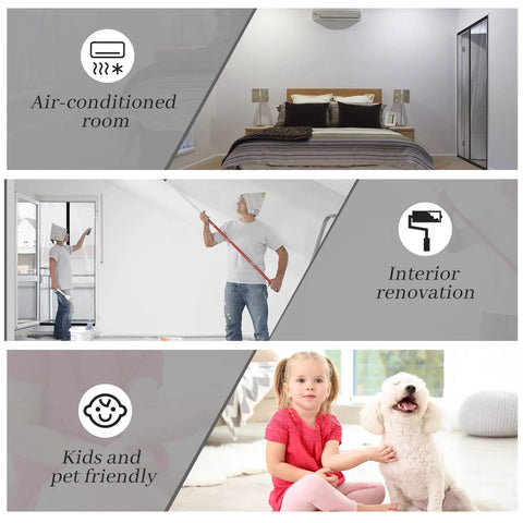 Two Piece Zipper Dust Barrier Door Kit 48 By 87 Inch Easy Install Temporary Wall Screen for interior renovation and remodeling.