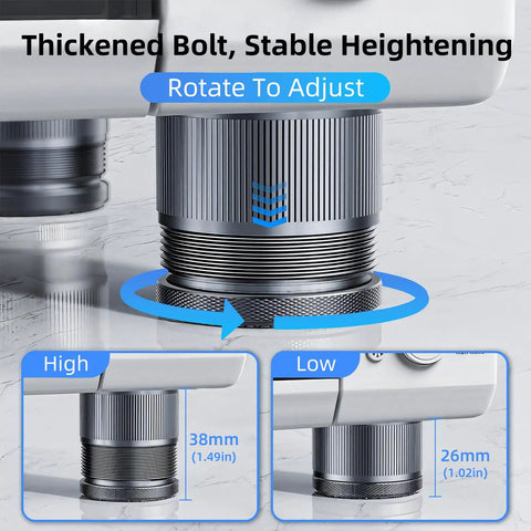 Heavy Duty Adjustable Metal Microwave Riser And Air Fryer Stand Elevators with adjustable height mechanism and sturdy design.