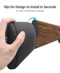 Gel Filled Slip On Recoil Pad For Shotguns And Rifles, Shock Absorbing Buttstock Pad To Cut Recoil Up To 70 Percent being installed
