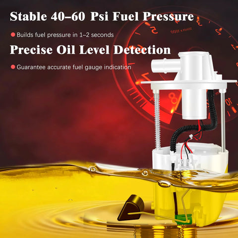 Fuel Pump Module Assembly Replacement For Toyota Corolla 2005 Through 2008 1.8L, Toyota Matrix 2005 Through 2008 1.8L, Pontiac Vibe 2005 Through 2010 1.8L And 2.4L with oil level detection feature