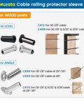 Comparison of stainless steel T316 protective sleeves for one eighth inch wire rope cable railing on wood posts black finish kit