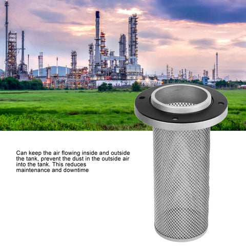 Oil Tank Air Filter With Valve Cover For Hydraulic Fuel Tank Systems in front of industrial refinery landscape