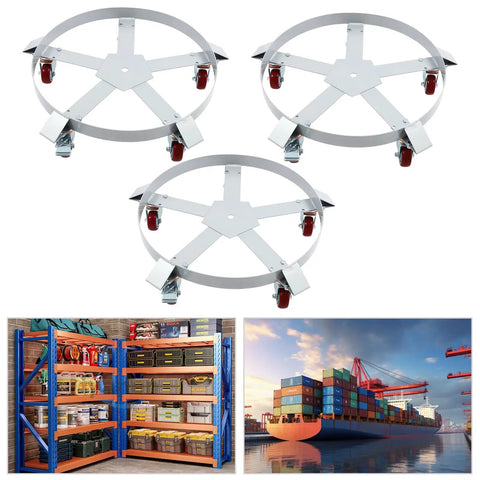 Heavy Duty Drum Dolly Built Tough With Q235 Steel Five Wheels 1250 Lb Load Capacity Secure Load Design To Stop Sagging And Tipping, five-wheel steel drum dolly