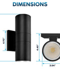 Dimensions of Lit Up And Down Outdoor LED Wall Lights with 5 CCT Adjustable, Waterproof Exterior Sconce, 20W 1800 Lumens