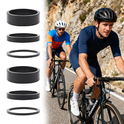 9 Piece Bicycle Headset Spacers Set for 1 And 1 Eighth Inch Steerer, Aluminum Alloy, Three Sizes (3x10mm, 3x5mm, 3x2mm)