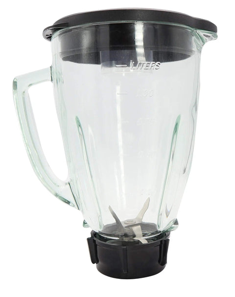 Replacement 48 Ounce Glass Jar Set For Blenders 6 Piece Cup Assembly With Jar Base Cap Blade Gasket Round Lid Center Fill Plug And Play Fits Oster And Osterizer Blenders Standard Motor Base Opening