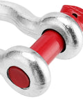 Rock Solid One Inch Bow Shackle With Screw Pin For Heavy Duty Marine Rigging Car Hauling And Construction Jobs close-up view.