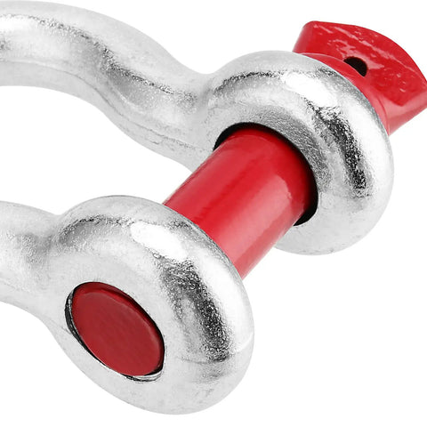 Rock Solid One Inch Bow Shackle With Screw Pin For Heavy Duty Marine Rigging Car Hauling And Construction Jobs close-up view.