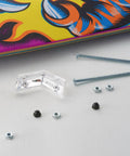 Dope Clear Acrylic Skateboard Wall Mount Hanger For Display And Storage Of Decks And Longboards with hardware components