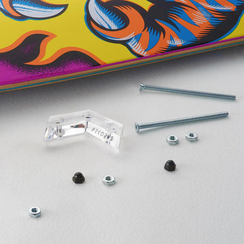 Dope Clear Acrylic Skateboard Wall Mount Hanger For Display And Storage Of Decks And Longboards with hardware components