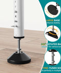 Close-up view of 2-In-1 Sliding Door Security Bar and Window Guard, Adjustable 16.5 to 48 Inches, with rotational base and large stable foot.