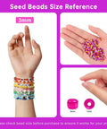 All In One Glass Seed Beads Kit With Over 44000 Beads In 144 Colors 1000 Charms Clasps Chains Needles Threaders Elastic Cords