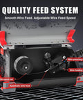140Amp MIG Welder Flux Core Gasless 3 In 1 MMA Stick Lift TIG Welding Machine 110V Synergy IGBT Inverter wire feed system