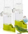 Awesome 2 Pack Automatic Bird Water Dispenser With No Mess Design For Parrot And Budgie Cages, 140Ml Green Water Feeders