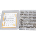 Over 884 Piece Stainless Steel Bolts Nuts Washers Wrench Set M2 M3 M4 M5 Durable Hardware Kit in storage box