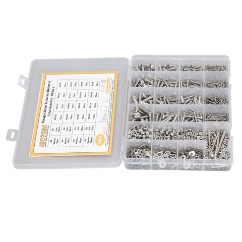 All In One 884 Piece Screws Nuts And Washers Kit For Home DIY Repairs Durable 304 Stainless Steel Fasteners Set For storage box