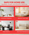 Collage showing different rooms for All In One Drywall Repair Kit For Small Cracks Holes And Dents With Quick Squeeze Scrape application