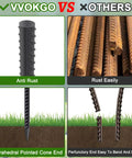 Comparison of VVOKGO vs Others for 16 Inch Rebar Stakes For Concrete And Garden Projects, 54 Pack Heavy Duty Metal Spikes