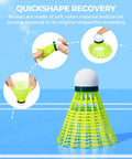 12 Pack Nylon Badminton Shuttlecocks For Backyard Fun And Outdoor Play, Wind Resistant 5.5g Weighted Birdies emphasizing flexibility.