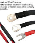 Two Pack Three Quarter Inch Dual Wall Adhesive Heat Shrink Tubing Kit Three To One For Auto And Appliance Wiring Harness Protection Four Feet Long Black And Red Solder Joint Protectors And Cable Grouping Wrap on wires.