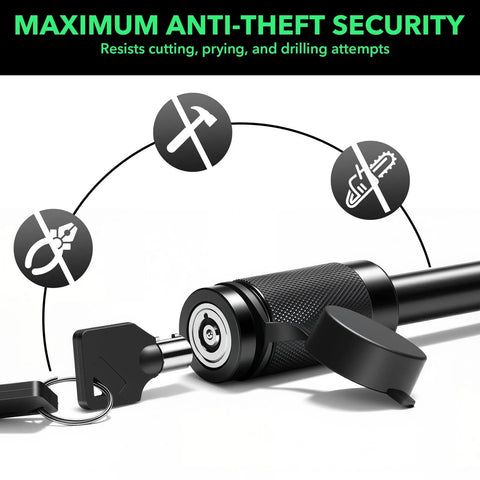 Heavy Duty Anti Theft Trailer Hitch Pin Lock For Five Eighths Inch Shackle Fits Class III And IV Two Inch Receiver Anti Rattle Tongue Lock Built Tough For Truck Boat And RV Trailers Black Three Inch Length